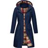 heekpek Giacca Impermeabile Donna Antipioggia con Cappuccio Lungo Trench Giubbino Leggero Giacca Vento Cappotto Impermeabile per Primavera e Autunnale, Blu navy, M