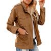 MJGkhiy Giacca di Jeans Donna Militari Elegante Strappati Giacche Curvy Button Up Giubbino Jean Utility Moda Casual Maniche Lunghe Denim Jacket Primavera Autunno