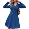 shownicer Abito Blazer da Donna Tinta Unita Scollo a V Abito Cappotto Doppiopetto Sexy Slim Fit Ufficio di Lavoro Giacca Corto Blazer Mini Abito