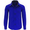 Gillsonz A7vDa - Camicia per bambini per feste, a maniche lunghe, facile da stirare, disponibile in 10 colori, taglie 86-158, Blu, 13 anni