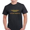 CamisetaES Maglietta nera per fan di Aston Martin Auto Fan Camicia - Logo Oro, Nero , S