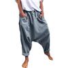 nicticsi Pantaloni Harem Donna Larghi Pantalone Cavallo Basso Elegante Classico Taglia Forte Lino Cotone Pantaloni Jogger Pants Casual Sciolto Sweatpants Hip Hop con Tasche Grigio 3XL