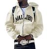 ORANDESIGNE Felpa con Cappuccio per Uomo Donna Giacca con Cerniera Hip Hop Stampa Maniche Lunghe Felpe Y2K Sportiva Casuale Hoodie Pullover Streetwear Unisex F Beige S