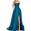 Generic Vestito Elegante Donna Cerimonia Estivi Senza Maniche in Raso Estivo Vita Alta Vestiti della Cena E Cerimonia Linea a Scollo a U Appliques Plissettato Casuale Estate Cocktail Evening Party Abiti