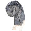 ufash Sciarpa in 100% seta Pashmina dall'India per donna e uomo, motivo Paisley, 160 x 35 cm - fazzoletto in seta pura, grigio 2