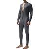 Oanviso Uomo Tuta Intera Overall Jumpsuit Pigiama Monopezzi Maniche Lunghe con Pulsanti Pigiama Set Henley Pigiama in Tuta Comodo Elasticizzato Salopette B Grigio XL