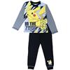 Pokémon Pigiama da bambino, motivo: Pokemon, 2 pezzi, età 5-12 anni, Grigio, 13 anni