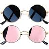Joopin Occhiali da Sole Polarizzati Rotondi Vintage Uomo Donna 2 Paia | Retro Piccoli Tondi Montatura Metallo Sottile Specchio Occhiali Protezione UV400