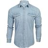 Xact Camicia a Maniche Lunghe in Denim da 6.6 Oz con Bottoni a Pressione Uomo, vestibilità Slim (Denim Blu Chiaro) XXXL