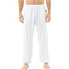 HOEREV Uomo Donna Super Soft Yoga Pantaloni Taiji Lounge Pant, Bianco, XXL