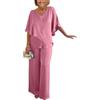 shownicer Completo Donna Elegante Tailleur in Raso 2 Pezzi Set Completi di Pantaloni da Cerimonia Due Pezzi Set Taglia Grande Abbigliamento per Business e Matrimoni D Rosa Chiaro 3XL