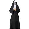 Fiamll The Nun Costume da donna per costume da suore di Halloween, cosplay per uomini, costume da suore, set da 5 pezzi, Nero , XXL