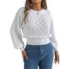 JIEDOUKEJI Maglione Crop Donna Maglioni Trecce a Manica Lunga Girocollo Corto Maglieria Tinta Unita Maglione Lavorato a Maglia Elegante Pullover Top