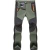 Generisch Pantaloni da trekking softshell foderati in pile, da donna e da uomo, in autunno e inverno, con imbottitura aggiuntiva, imbottiti, da donna, verde militare, XL