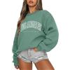 Tomwell Felpa da Donna Senza Cappuccio Elegante Felpa con Stampa Casual per Ragazza Donna Autunnale e Invernale Girocollo Caldo Maglione a Maniche Lunghe Tops B Verde L
