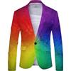 Generic Giacca da uomo a quadri per matrimoni, balli di fine anno, giacca formale blazer scozzese da uomo slim fit casual blazer abiti, Multicolore, L
