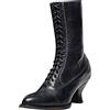 cfpqv Stivaletti stringati da donna vintage vittoriani stivali rinascimentali in pelle medievale scarpe con tacco con lacci gotico punk pizzo stivaletti stivali stringati stivali corti, Nero , 37 EU