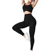 MJGkhiy Completo Sportivo Donna Palestra Elastici 2 Pezzi Fitness Crop Tops E Leggins Vita Alta Tute Set Abbigliamento Sportivi Tute Da Yoga Senza Cuciture Tuta Completa Curvy Per Corso Gym