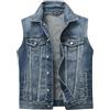MeiLayM Gilet di Jeans da Uomo Cotone Cowboy Giubbino in Denim Vintage Senza Maniche Giacca con Bottone Slim Fit Moto Gilet Jeans