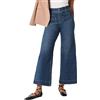 Nidddiv Jeans da donna a 7/8, a vita alta, dritto, a gamba larga, larga, casual, streetwear Y2K, vintage, con tasche, gamba larga, in denim, per il tempo libero, Blu, XL