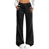 ticticlily Pantaloni Donna Eleganti Chic Gamba Dritta Vita Alta Pantalone Strisce Baggy Ufficio Casuale Business A Nero M