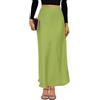 VividMosaic 2026 Gonna lunga in raso a vita alta, modello a trapezio in seta, ideale per primavera ed estate, casual, da donna, Verde mela, XL