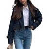 Onsoyours Trench Corto da Donna Elegante Cappotto Corto Doppiopetto Trench Classico Primavera Autunno Inverno Cappotto Giacca a Vento con Cintura A Blu Navy M