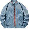 Oanviso Uomo Bomber Jacket Giacca Leggera Giacche Cappotto a Maniche Lunghe Sportiva Casual Classica Giacca a Vento con Cerniera da Uomo Slim Fit Cappotto Colore Solido Moda A Blu Chiaro S