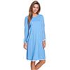 e.Femme Camicia da notte da donna Marion 333, a manica lunga, in 50% cotone e 50% modal, Blu, 42