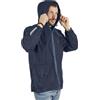 PERLETTI Giacca Impermeabile Uomo Antivento Leggera - Impermeabile Pioggia Sportivo con Cappuccio e Dettagli Catarifrangenti - Trench Giacca a Vento Uomo Antipioggia Corsa Trekking Outdoor (M, Blu)