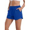 Ekouaer Pantaloncini da Bagno Donna da Surf con Fodera Integrata e Tasche | rapida asciugatura, vita elasticizzata, spacchi laterali, controllo addominale, plissettato, nuoto, spiaggia