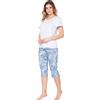e.Femme Pigiama da Donna Marion 310 in Cotone con Modal, Blu con Stampa, 42