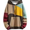 XIAOYAO Felpa da Uomo con Cappuccio Techwear Hip Hop Unisex Streetwear Patchwork Jumper Sportiva Maglia