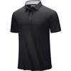 TACVASEN Polo Uomo Maniche Corte Cotone Asciugatura Rapida Lavoro Maglietta Estiva Polo Uomo Slim Fit Maglietta Antisudore Escursionismo Nero, L