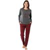 Generico Pigiama Donna Invernale Caldo (Peso 200 gr Metro lineare) Pigiama Donna Caldo Cotone Interlock Garzato Lungo- Pigiami Disponibili dalla S alla XXL (M- Hello Winter Antracite)