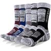 YUEDGE 5 paiacalzini da uomo Calze vi sporti da equipaggio con cuscino performance completo per attività ricreative all'aperto Trekking Arrampicata Campeggio Escursionismo