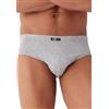 Intimitaly COTONELLA - Slip Uomo Cotone Morbido e Traspirante, Confezione da 4, Elastico Interno, Design Classico, per Uso Quotidiano, Extra Comfort da S a 3XL (IT, Testo, 3XL, Regular, Regular, 4 Grigi)