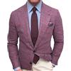 Onsoyours Giacca Blazer Uomo A Quadri Abito Slim Fit Giacche Vintage Plaid con Button Elegante Suit Cappotto Casual Affari Formale Cena Blazer A Rosa M