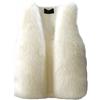 Altsuceser Donna Inverno Pelliccia Sintetica Gilet, Mantello Pelliccia Sintetica Giacca Wrap Cape Sciarpa, Gilet Senza Maniche In Pelliccia Giacca, bianco, 50