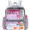 Theaque Mini zaino trasparente - Zaino trasparente approvato dallo stadio 30,5 x 30,5 x 15,2 cm, piccolo zaino trasparente per concerti, festival, sport, lavoro, Grigio, Taglia unica
