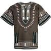 CHAINUPON Africano Dashiki Camicia di Cotone Uomini Donne Festival Tribale Boho Hippie Caftano Bohemian, Marrone e oro.