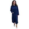 SGARLATA HOME Vestaglia da Donna in Pile di Viscosa Interamente Abbottonata Art. Rosanna (3XL, Blu)