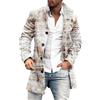 Generisch Cappotto di lana da uomo, lungo, invernale, a quadri, stampato, oversize, caldo, casual, casual, semplice, versatile, per l'autunno e l'inverno, caffè, L