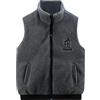 Generisch Gilet di lana in pile, da uomo, per lo sport, invernale, senza maniche, con colletto alto, in pile, leggero, tinta unita, per attività all'aria aperta