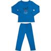 Ho smesso Pigiama Donna Cotone Invernale Lungo Caldo - Completo 2 Pezzi con Maglia Maniche Lunghe e Frase Ironica - Taglie S-L, Idea Regalo Mamma Casa Relax (S, M, Blu)