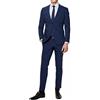 Alfio Collection Abito da Uomo con Giacca e Pantalone Elegante Classico Tinta Unita Blu Nero 46 48 50 52 54 56 58 60 (IT, Numero, 46, Regular, Regular, Tampone)