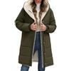 Vancavoo Giubbotto Donna Invernale Cappotto Giacche Caldo Piumino Parka | Medio-Lungo Trapuntato con Fodera in Pile, Cappuccio Fisso, Zip, Bottoni Automatici e 2 Tasche Laterali