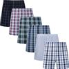 JupiterSecret Boxer Uomo Cotone Mutande Uomo a Quadri Classici Boxer Tessuto Boxer Americani Uomo Larghi 6 Pezzi con Bottone, M