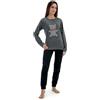 NavyBlue Yacht Pigiama Donna Invernale in Cotone Caldo Interlock 100%. Pigiama Lungo Due Pezzi in Cotone Felpato (IT, Testo, L, Regular, Regular, 97 Grigio)