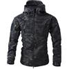 RUMAOZIA Giacca tattica softshell mimetica da uomo, per sport all'aria aperta, abbigliamento invernale, autunno, inverno, mezza stagione, bomber a vento, stile cargo